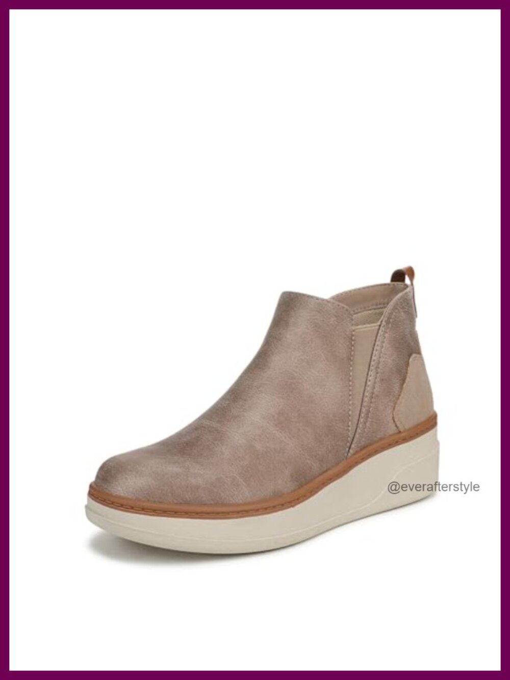 Vegan Faux Leather Wedge Sneakers Side Zip Casual Walking Shoes